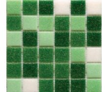 Мозаика стеклянная Stella di Mare R-MOS B1247424641 микс зеленый-5 на сетке 327х327 мм